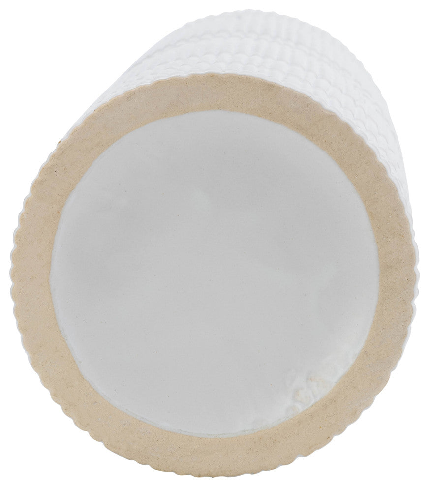 Ceramic 18"H Lined Cylinder Vase, White