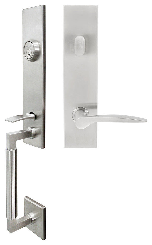 Toronto Lever, Tubular Entry Handleset, RHR, Satin Stainless Steel