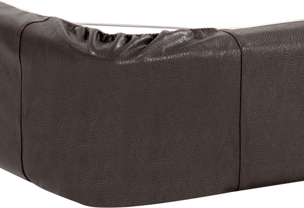 Black Faux Leather Cover Full Boxspring Cover, 10"x53"x75"