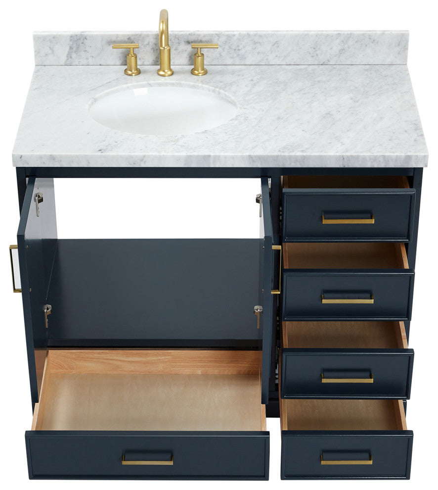 Ariel Stafford 43" Single Left Offset Oval Sink Bathroom Vanity