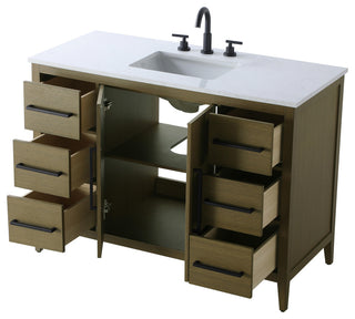 Home Living 48" Single Bathroom Vanity, Chestnut Brown