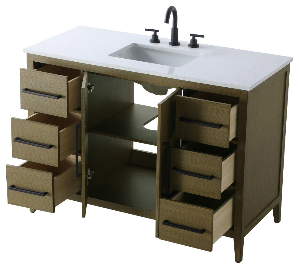 Home Living 48" Single Bathroom Vanity, Chestnut Brown