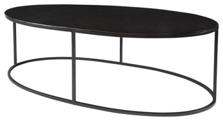 Uttermost 25152 Coreene 48"W Oval Modern Industrial Cocktail - Aged Black
