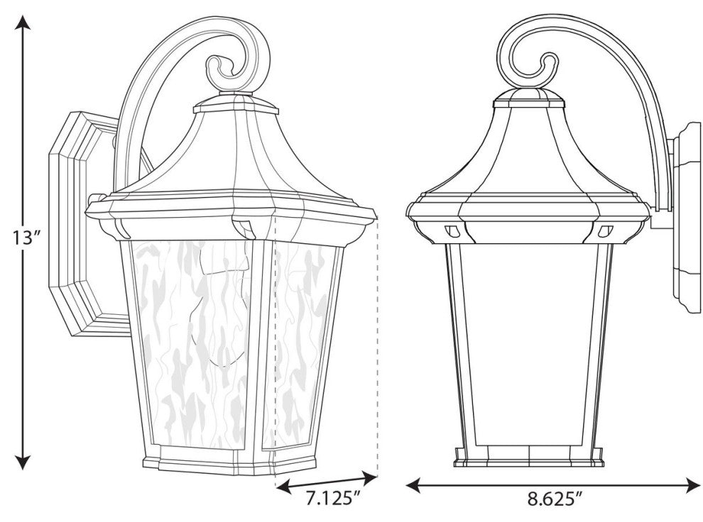 Marquette Collection 1-Light Small Wall Lantern with DURASHIELD