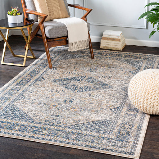 Surya Seattle STA-2312 5'3"x7'3" Rug, Denim/Light Gray/White/Medium Gray/Khaki