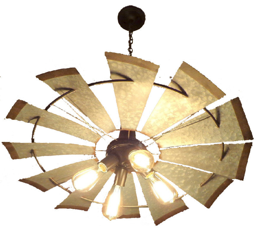 Lamp Goods Exclusive Windmill Chandelier Light Fixture - Non Motorized