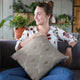 Plutus Gray Cubes Diamond Luxury Throw Pillow, 20"x26"