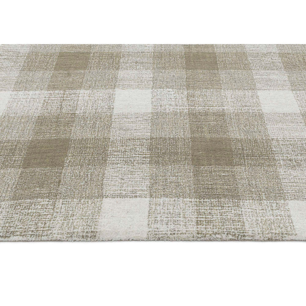 Jaipur Plaid Area Rug, Gray, 2'6"x8'