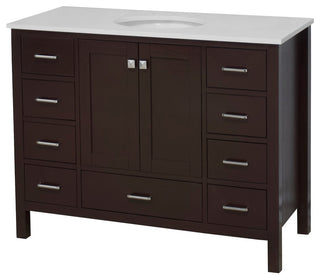 Kitchen Bath Collection Horizon 48" Bathroom Vanity, Chocolate, Engineered White