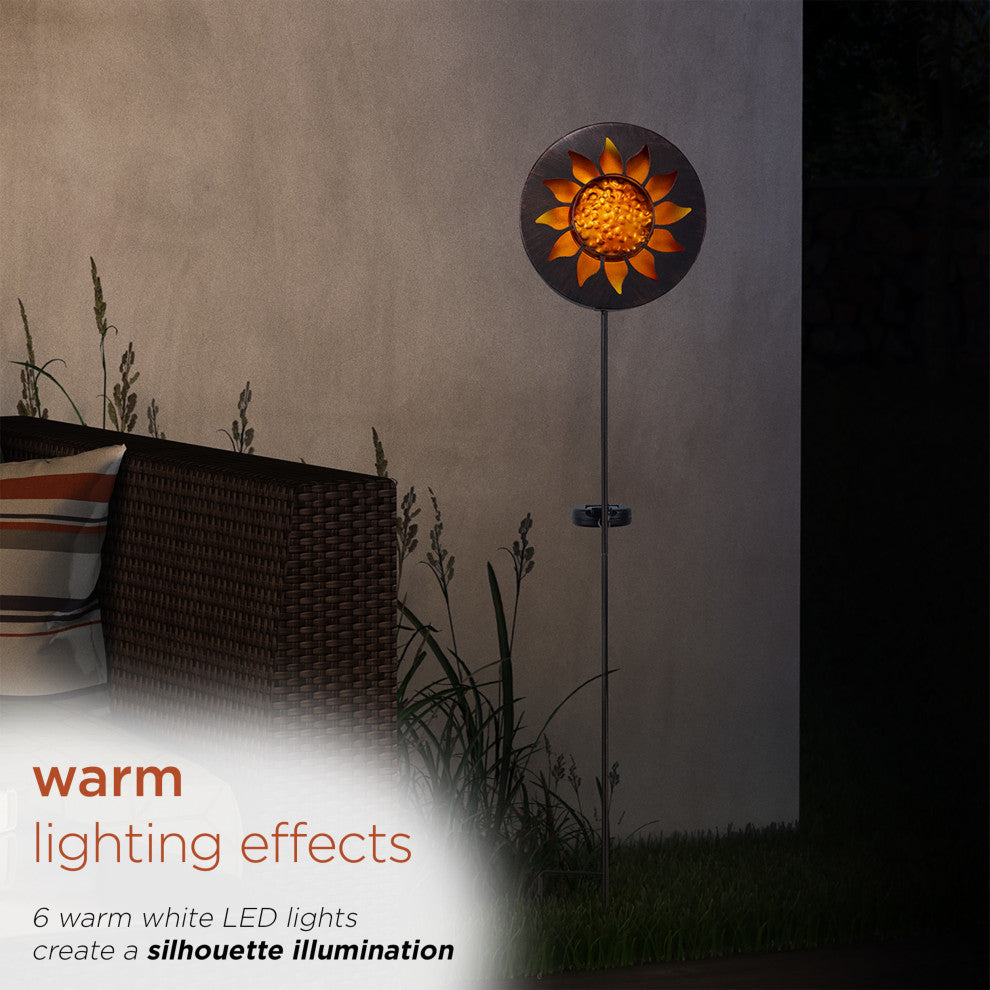 Solar Sun Garden Stake With Led Lights