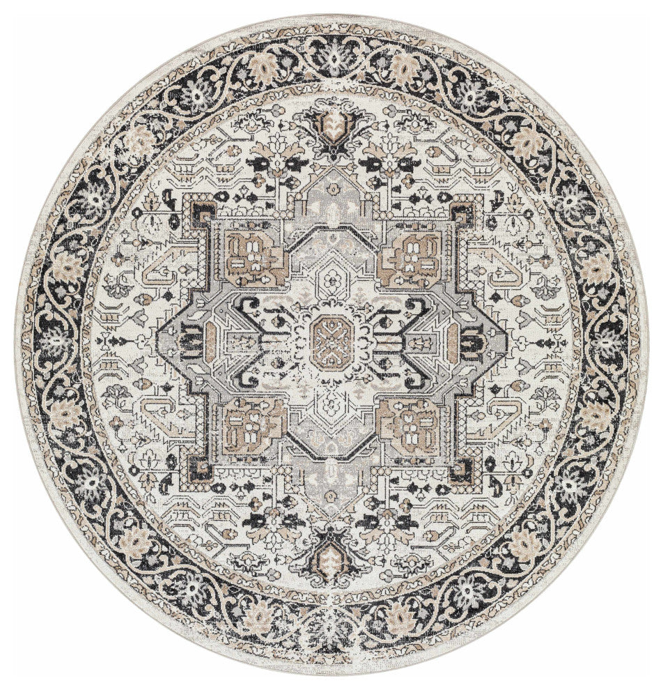 Hauteloom Cabacungan Washable Area Rug, 6'7" Round