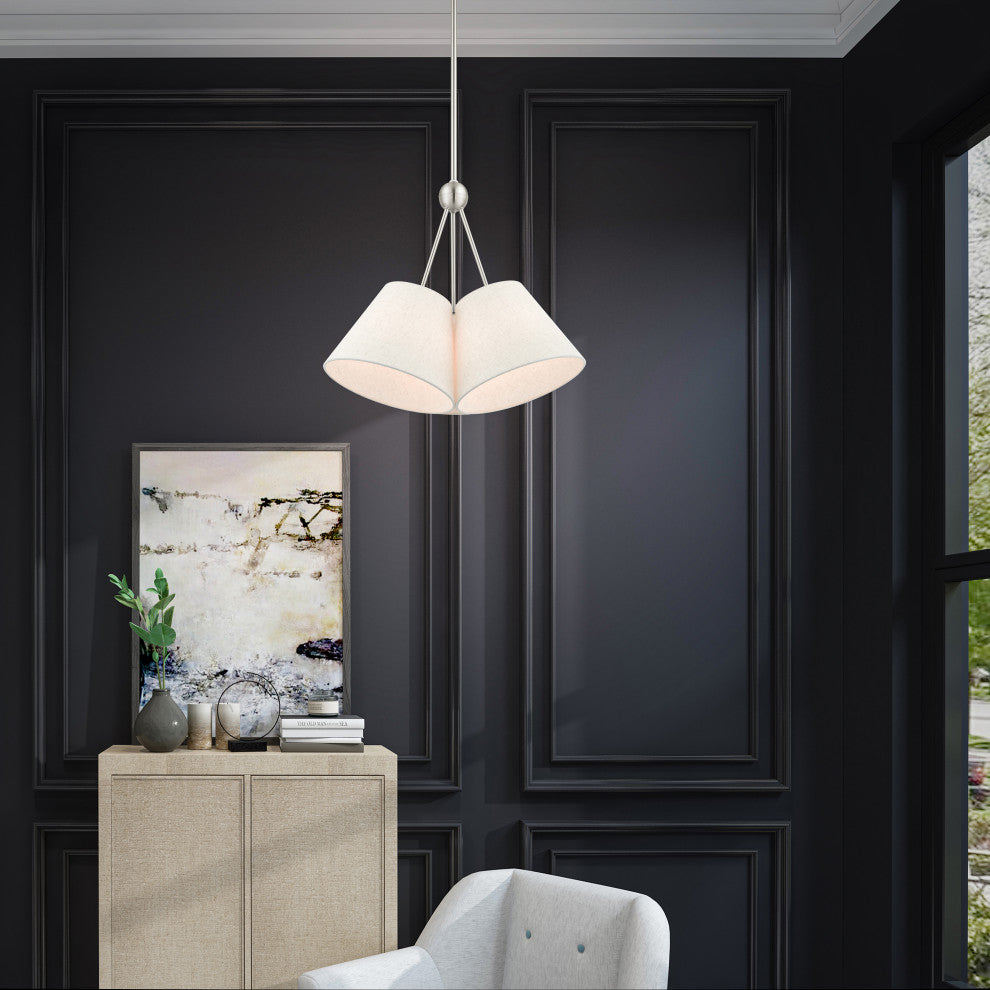 Livex Lighting Prato 3 Light Brushed Nickel Chandelier
