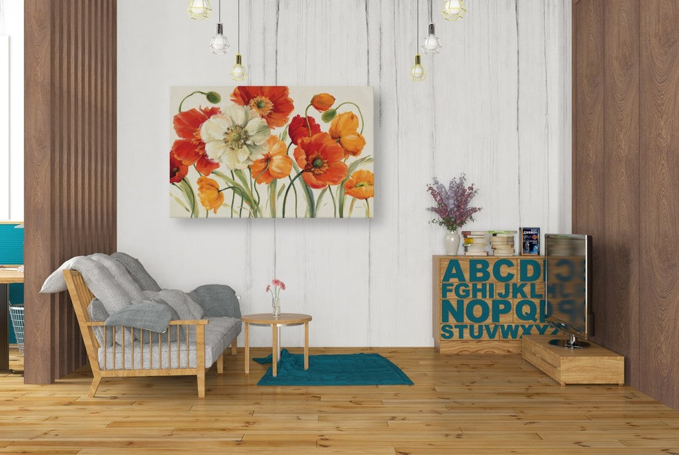 Epic Graffiti "Poppies Melody I" by Lisa Audit, Giclee Canvas Wall Art, 26"x40"