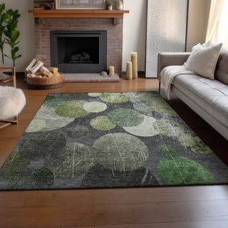 Premium Machine Washable Mayfield AMF556 Green 3' x 5' Rug