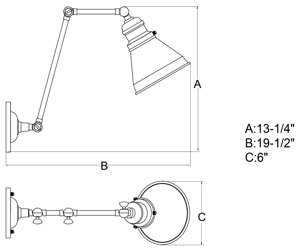Vaxcel Lighting W0399 Alexis 13" Tall Adjustable Reading Light - Satin Nickel /
