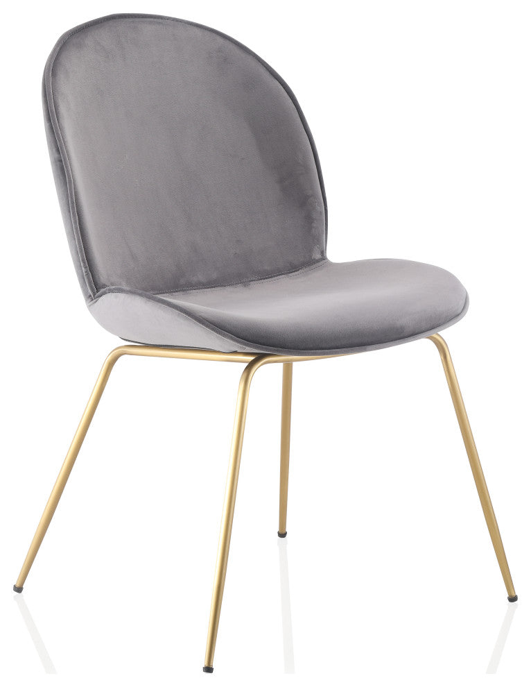 Mid-Century Modern Beetle style Dining Chair, Set of 2, Gray