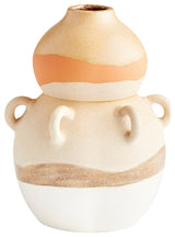 Light Earth Vase, White-Cream, 9" H x 7.25" Diameter