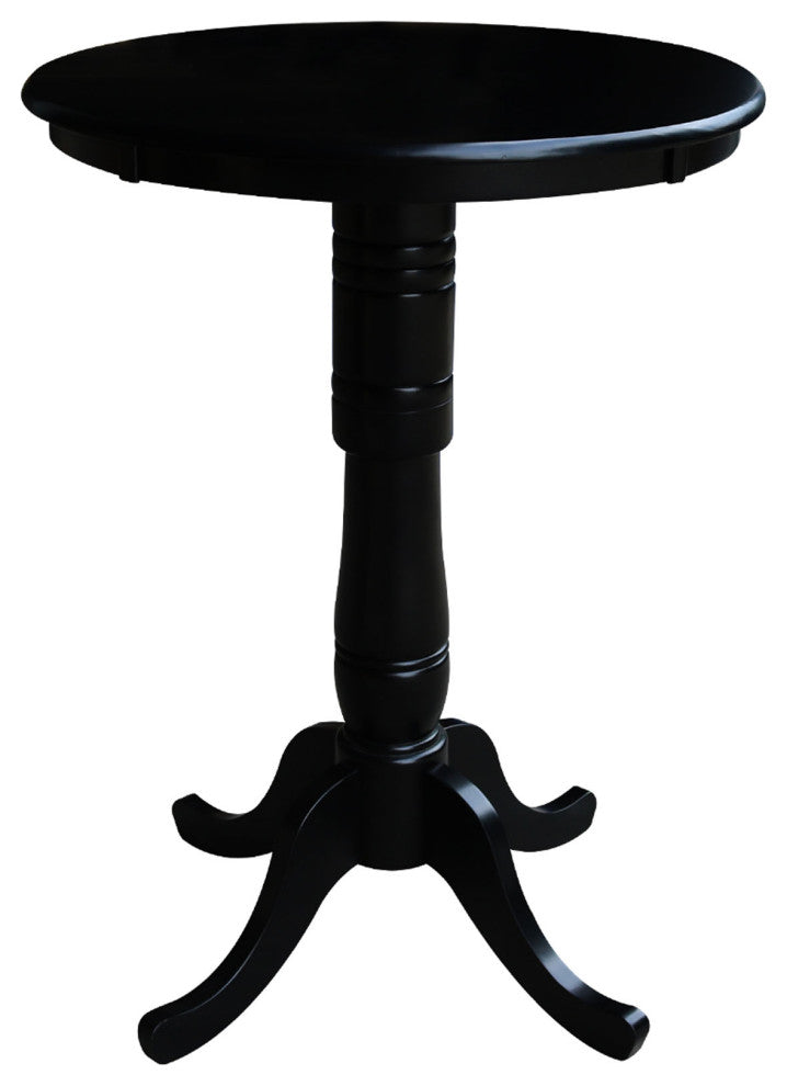 30" Round Top Pedestal Table, Black