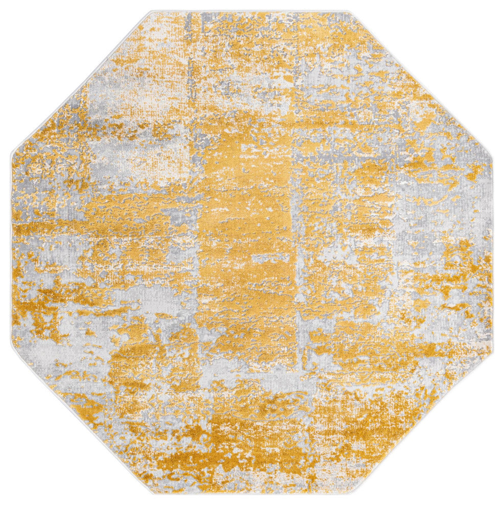 Unique Loom Elizabeth Finsbury Rug, Yellow, 5'3"x5'3" Octagon