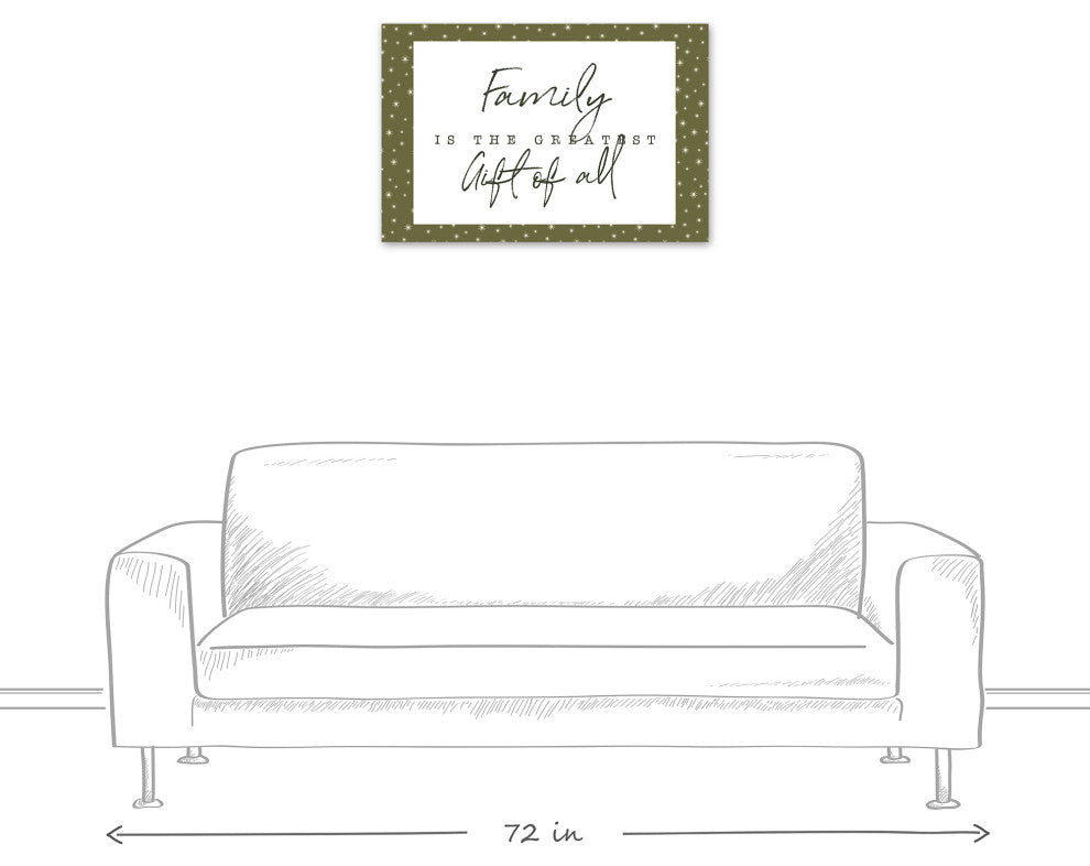 Family Greatest Gift Green Twinkle 30x20 Canvas Wall Art