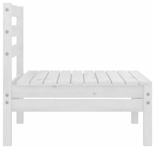 vidaXL Solid Pinewood Patio Lounge Set 4 Piece White Garden Wooden Furniture