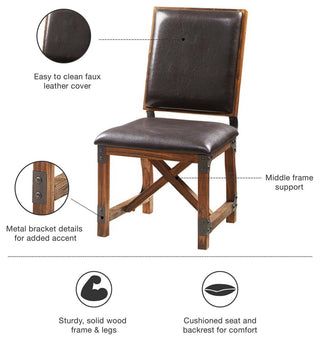 INK+IVY Lancaster Industrial Dining Table, Amber, Dining Chair