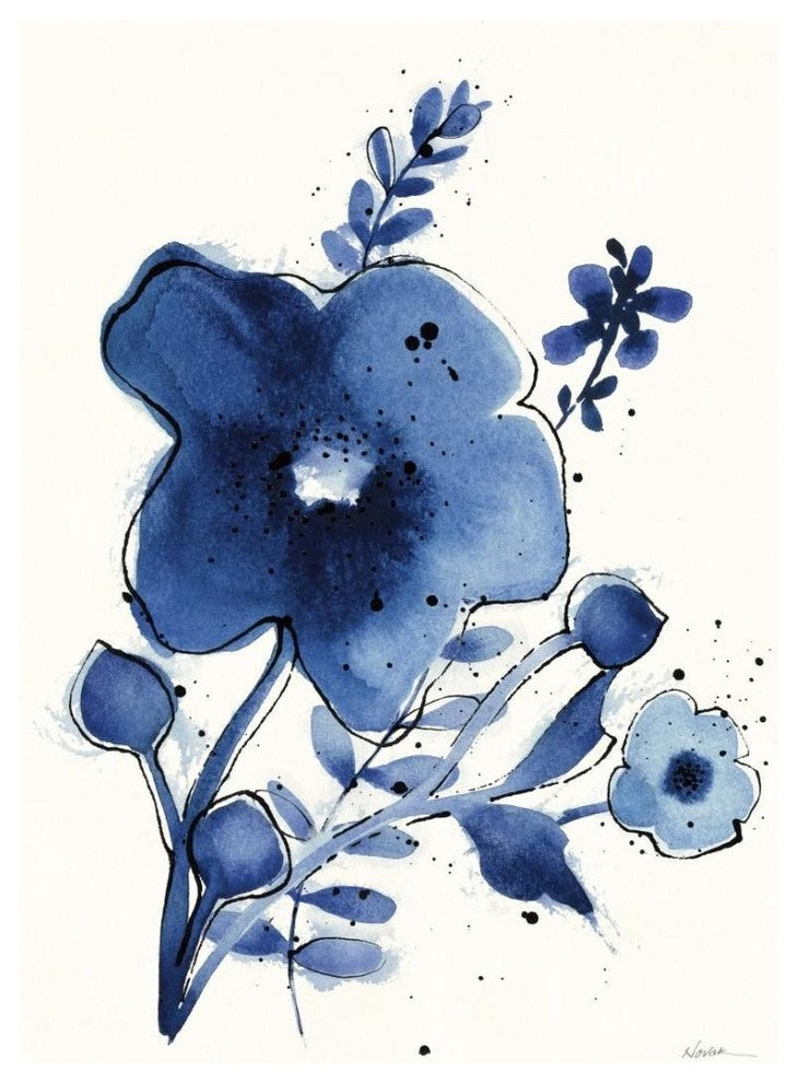 "Independent Blooms Blue I" Digital Paper Print by Shirley Novak, 22"x26"