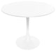 Round Dining Table 35" MDF Wood Tabletop in Steel for Dining Room & Kitchen, White