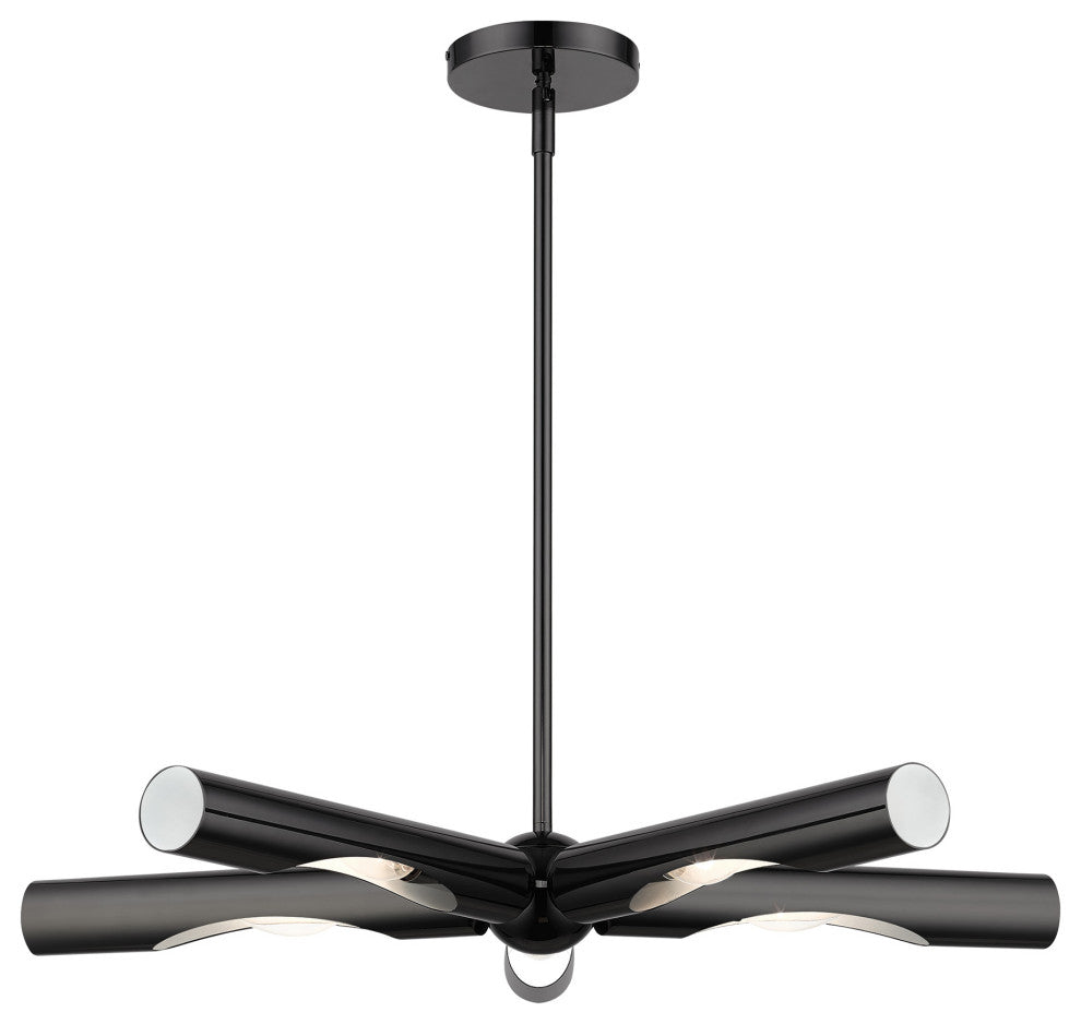 Black Chrome Contemporary, Minimal, Industrial, Urban, Sleek Chandelier