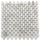Calacatta Gold Calcutta Marble Ellipse Oval Mosaic Tile Honed, 1 sheet