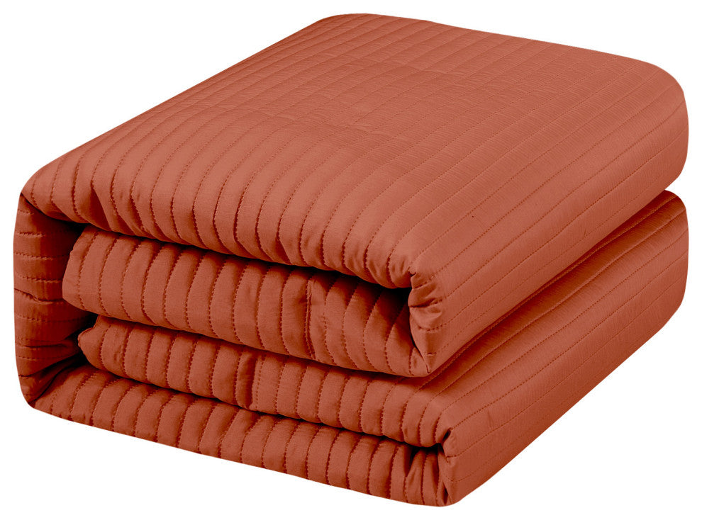 Felicia 3 Piece Comforter Set, Rust, King