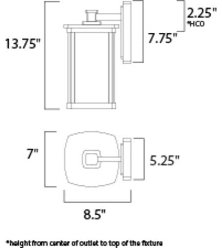Maxim 3253 Terrace 13" 1 Light Wall Sconce - Bronze