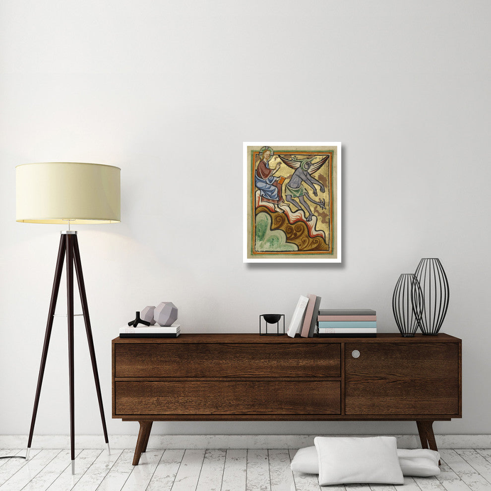 "The Third Temptation" Print 12th Century English Illuminator, 24"x30"