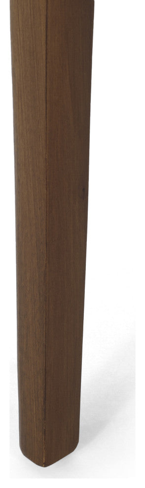 Oceanna Mid Century Modern Dining Chairs, Set of 2, Dark Brown + Natural Walnut, Pu