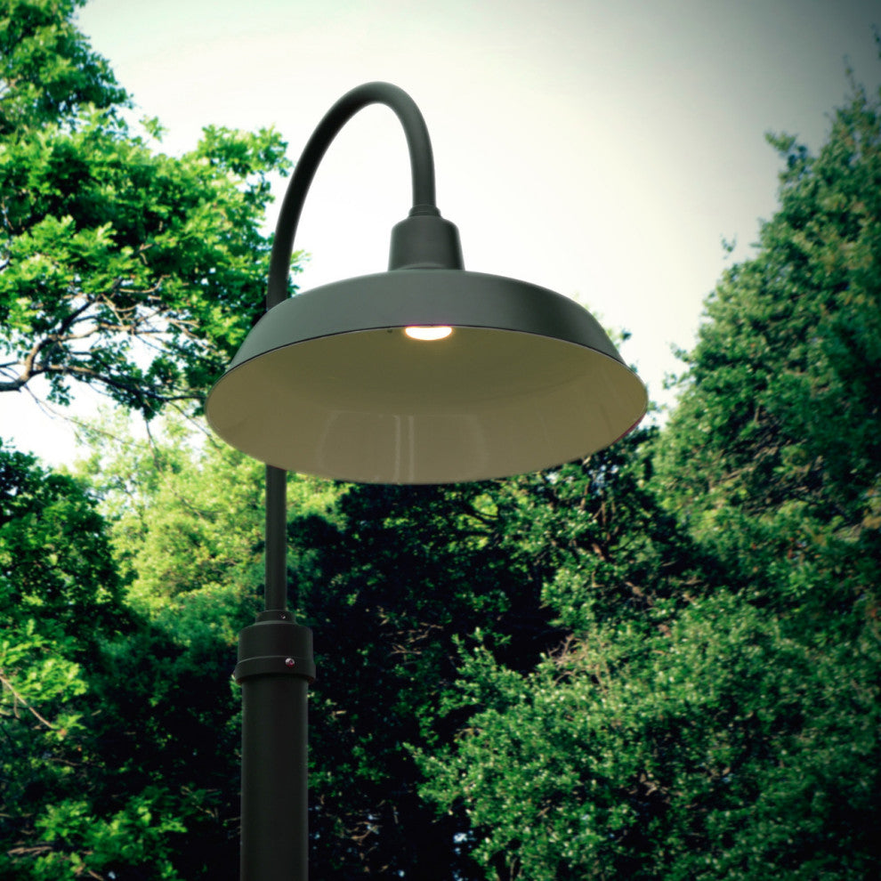 Cocoweb 18" Vintage LED Post Lamp in Black With 8' Post
