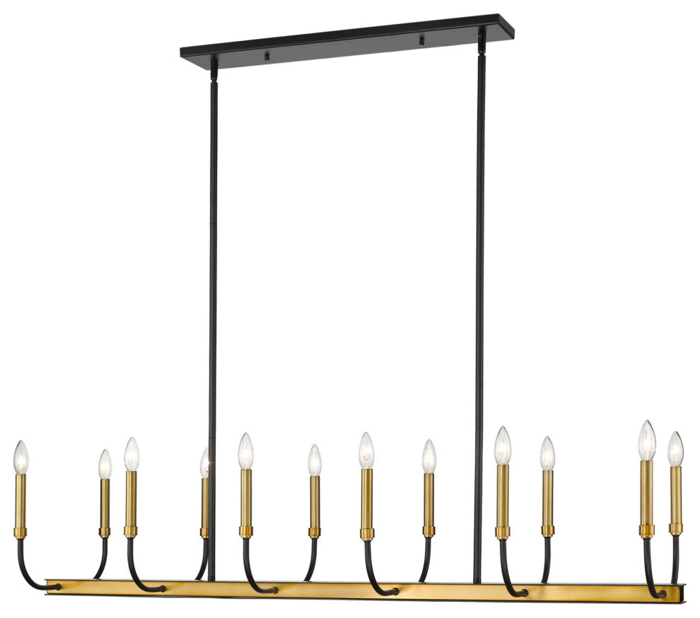 Z-Lite 479-12L Haylie 12 Light 15"W Taper Candle Chandelier - Matte Black /