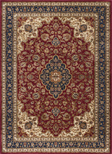 Kirsten Transitional Border Area Rug, Red, 6'7'' X 9'6''