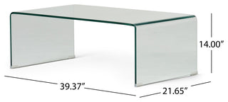 GDF Studio Classon Glass Rectangle Coffee Table
