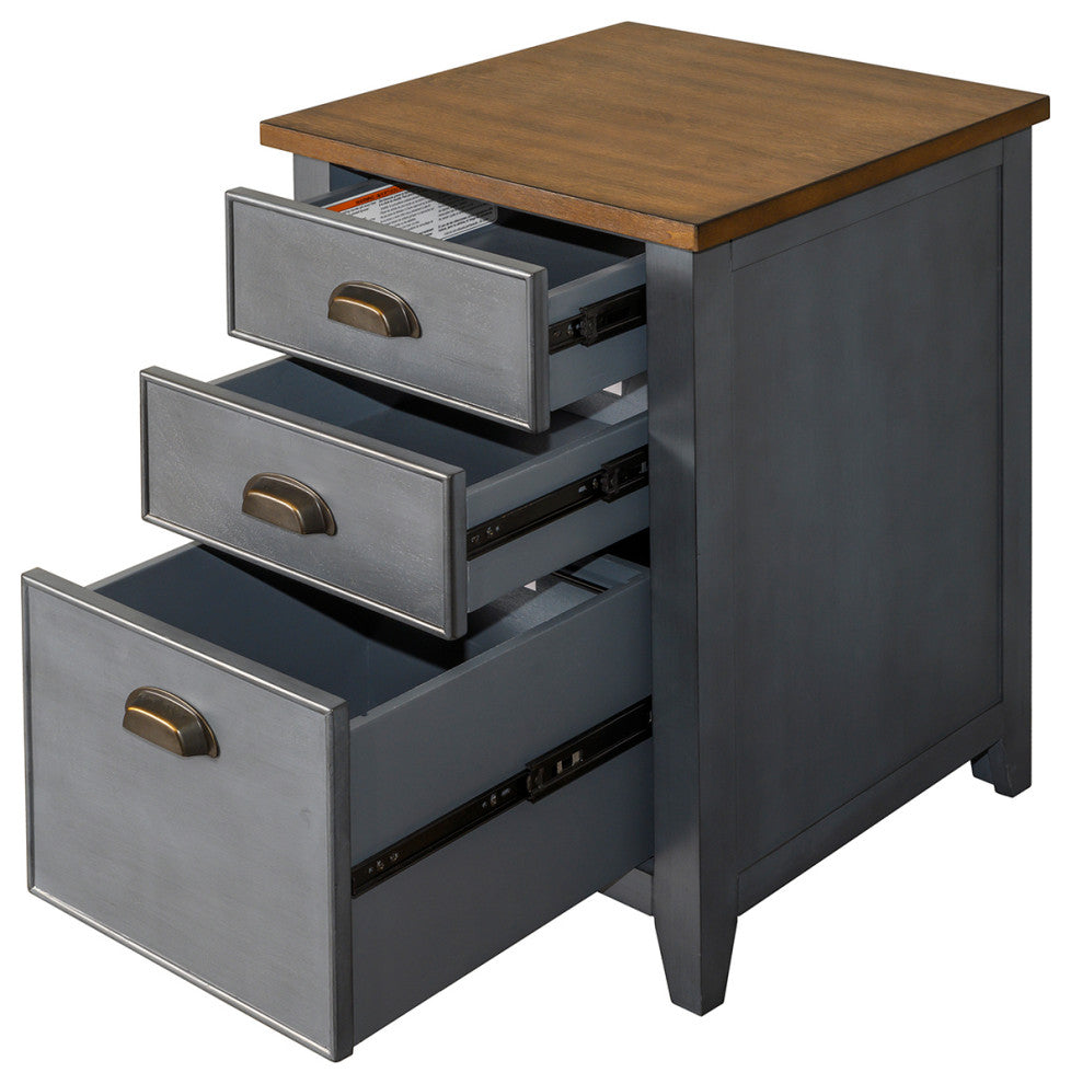 Farmhouse Three Drawer Wood File Cabinet S