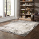 Noble Industrial Abstract Grey/ Ivory Indoor Area Rug, Grey, 5'3"x7'6"