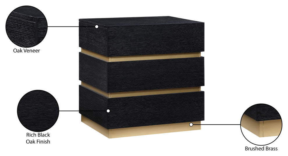 Zaylan Night Stand, Black, Black