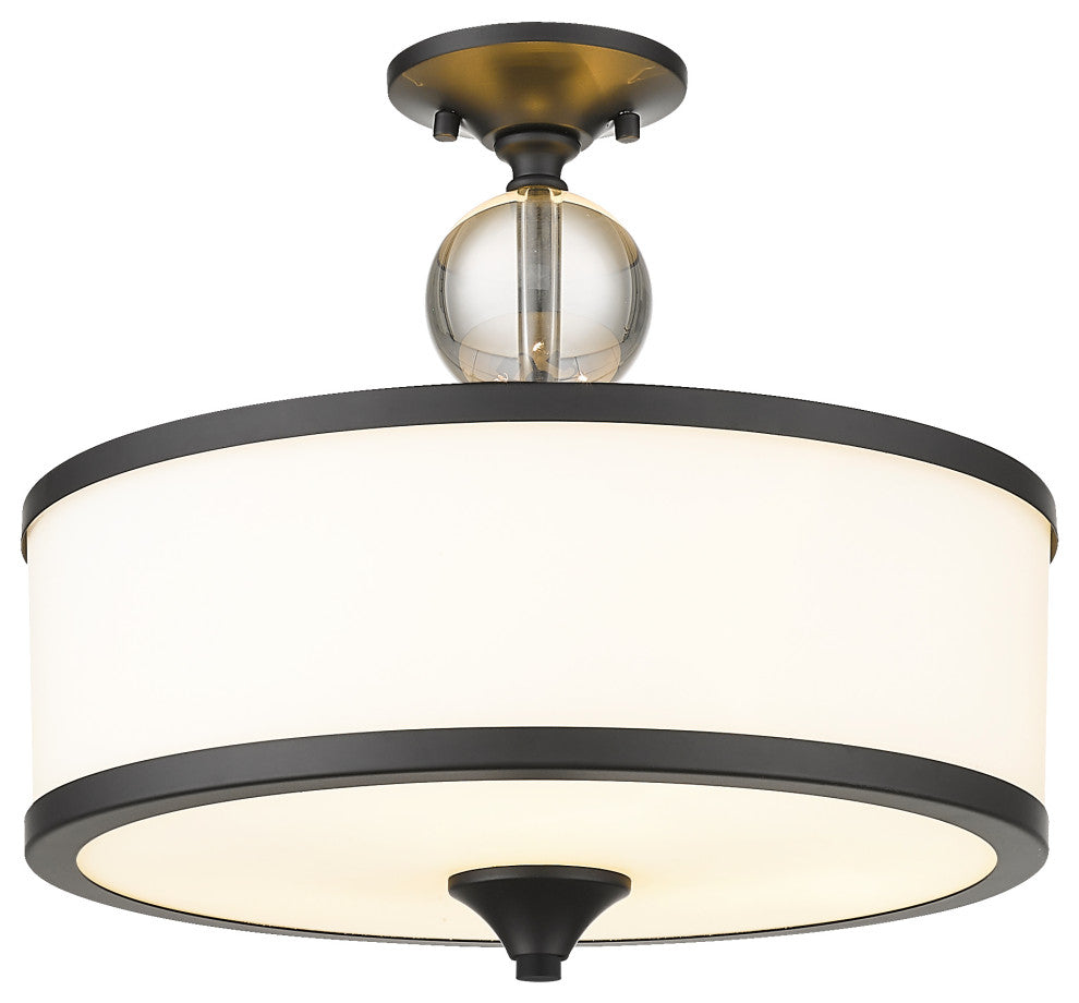 Zlite 307SF-MB 3-Light Semi Flush Mount, Etched White