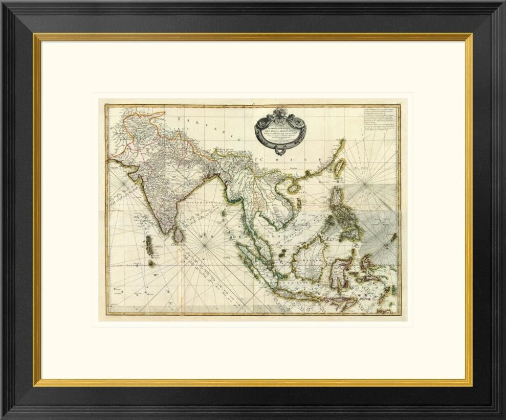 "Composite: Indes, 1771" Framed Digital Print by Rigobert Bonne, 26"x22"