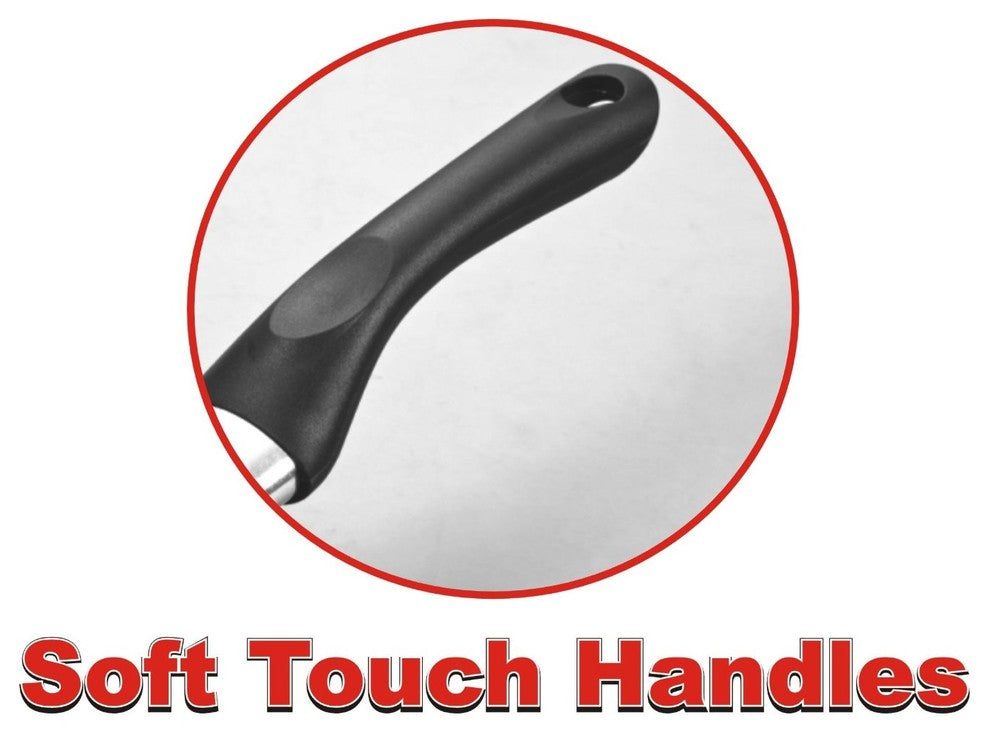 Cook N Home 15 Piece Non stick Black Soft handle Cookware Set