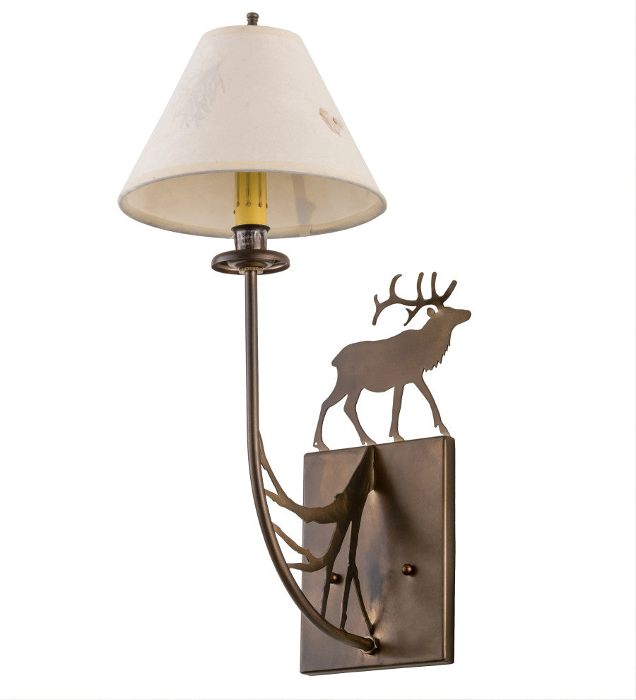 8 Wide Lone Elk Wall Sconce