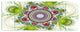 Light Green Pattern with Circles, Abstract Canvas Art Print, 70"x28", 6 Panels