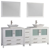 Vanity Art Vanity Set With Vessel Sink, White, 84", Standard Mirror