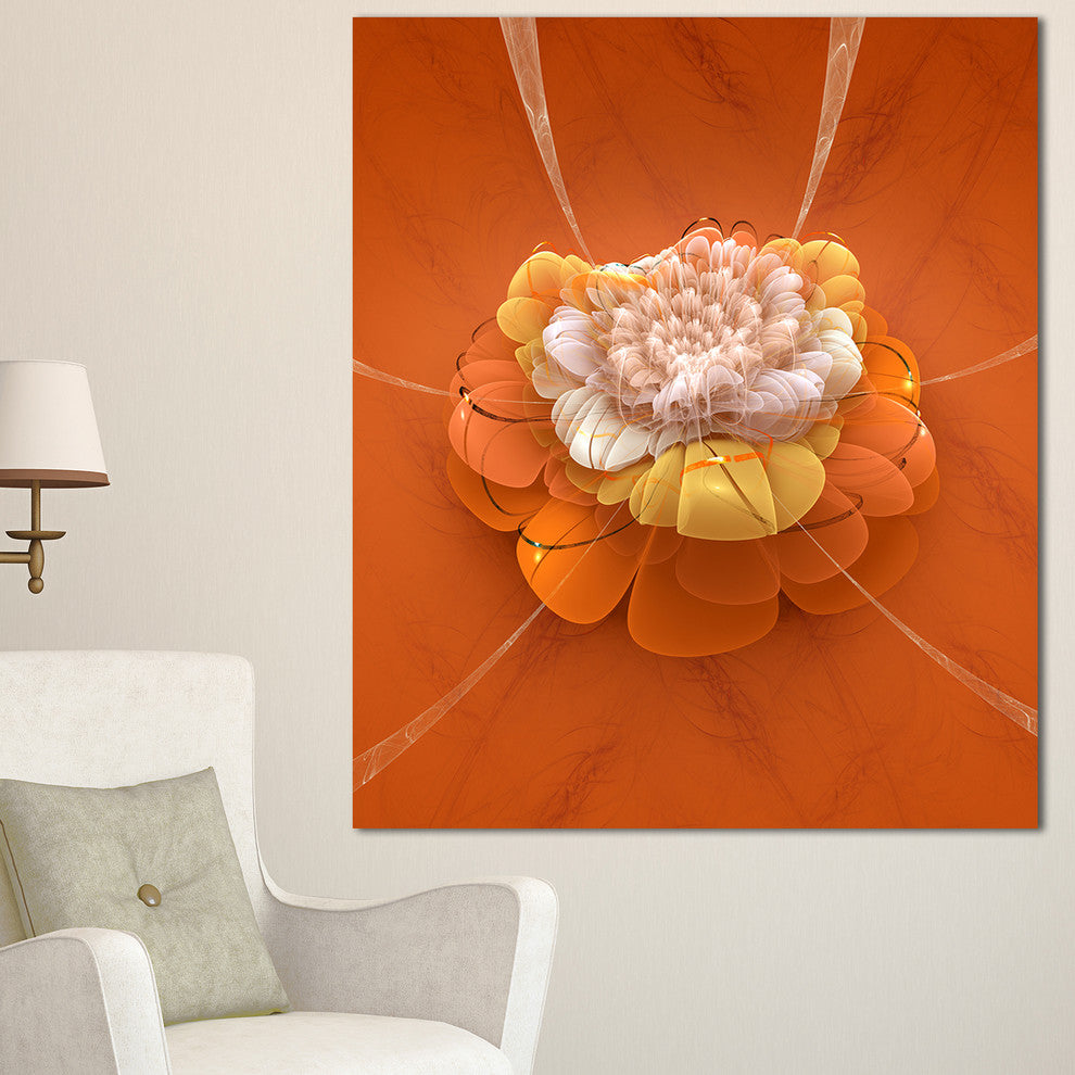 Yellow Blossom Fractal Flower, Flower Artwork on Canvas, 30"x40"