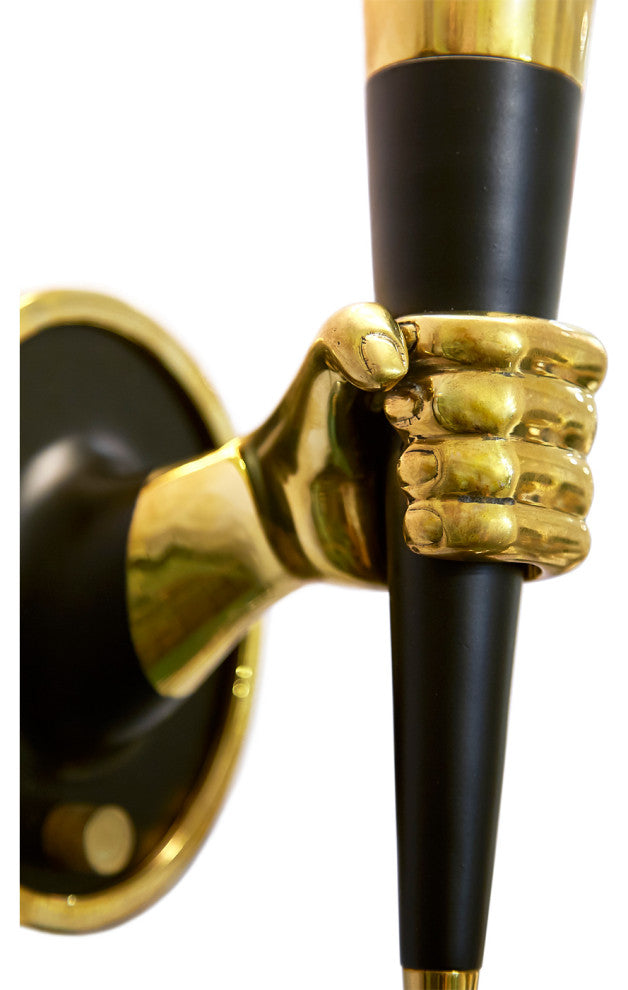 Brass Hand Sconce, Right Facing