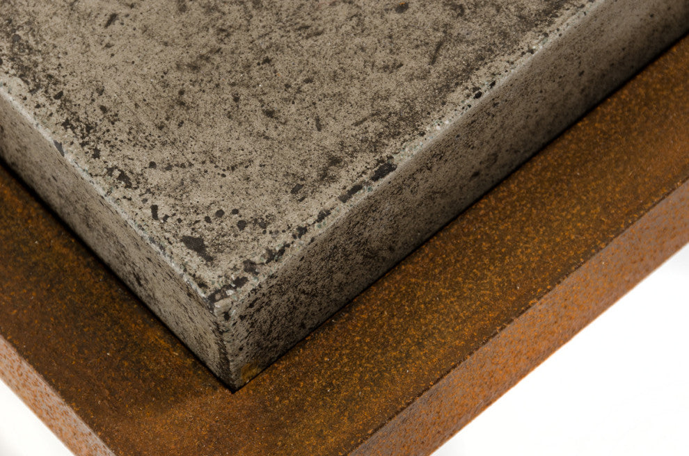 HomeRoots 15" Concrete and Metal Coffee Table